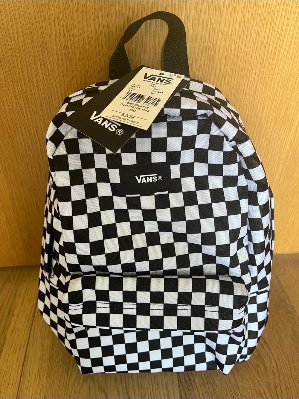 NWT Vans Black & White Checkerboard Old Skool Mini Backpack